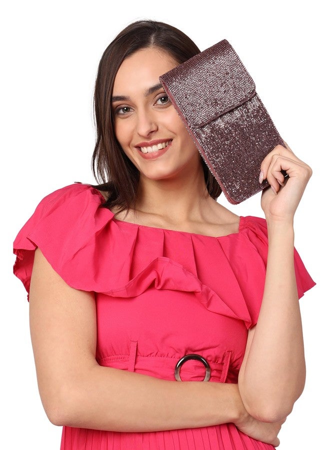 MARKQUES Magenta Cutdana Embellished Mobile Sling Bag - Image 4